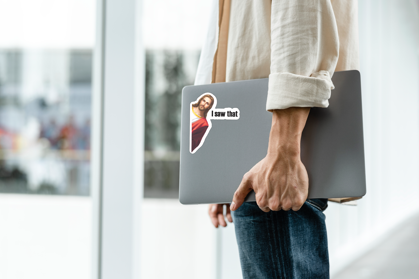 Jesus saw that, funny jesus, printable sticker, Laptop Sticker, Digital Art, Stickers, Water Bottle Sticker, planner sticker, Die-Cut Sticker, Laptop Sticker, Water Bottle Sticker, planner sticker, custom sticker