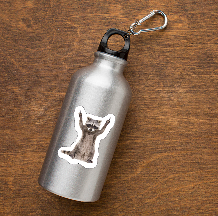 raccoon middle finger, funny raccoon, printable sticker, Laptop Sticker, Digital Art, Stickers, Water Bottle Sticker, planner sticker, Die-Cut Sticker, Laptop Sticker, Water Bottle Sticker, planner sticker, custom sticker