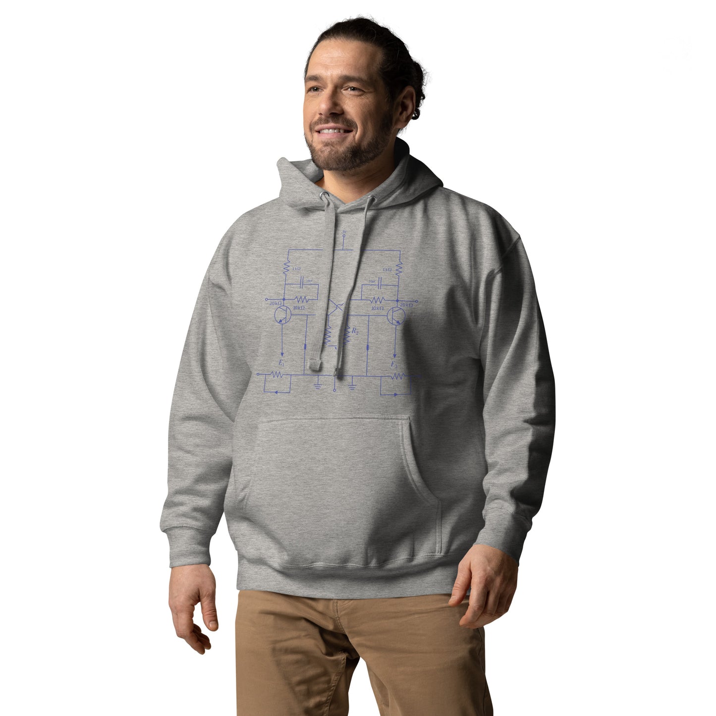 Straight Cut - Stranger Things Season 4 Dustin Circuit Diagram Unisex Hoodie