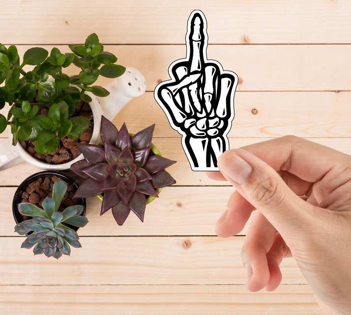 middle finger, flip off, the bird, metal fingers, printable sticker, Laptop Sticker, Stickers, Water Bottle Sticker, planner sticker