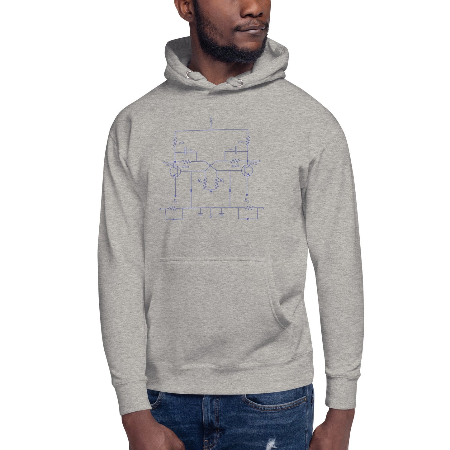 Straight Cut - Stranger Things Season 4 Dustin Circuit Diagram Unisex Hoodie