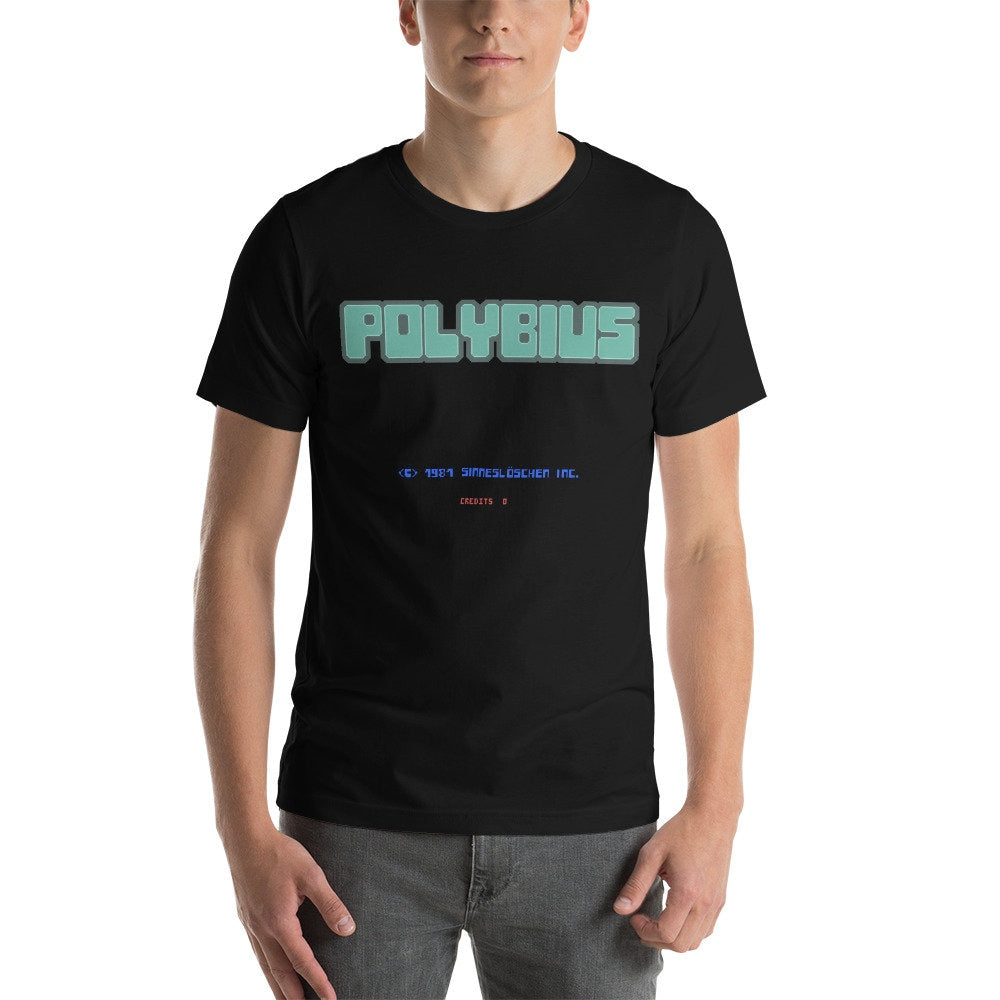 Straight Cut - Polybius shirt with Sinnesloschen and coin info - 100% accurate pixel by pixel vector drawn recreation