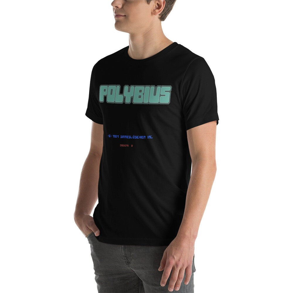 Straight Cut - Polybius shirt with Sinnesloschen and coin info - 100% accurate pixel by pixel vector drawn recreation