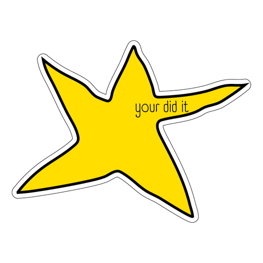 Your did it, did it star, printable sticker, Laptop Sticker, Digital Art, Stickers, Water Bottle Sticker, planner sticker, Die-Cut Sticker, Laptop Sticker, Water Bottle Sticker, planner sticker, custom sticker (Copy)